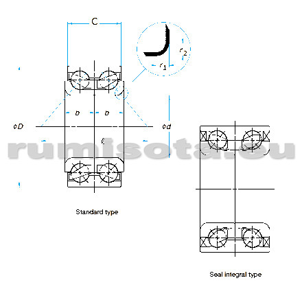 Buy Bearing Ball радиально-упорный дinухрядный 559562 45*84*41 (510034/ ...