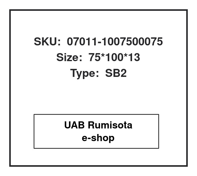 07011-1007500075,07011-10075/00075,07011-10075/00075, 608744