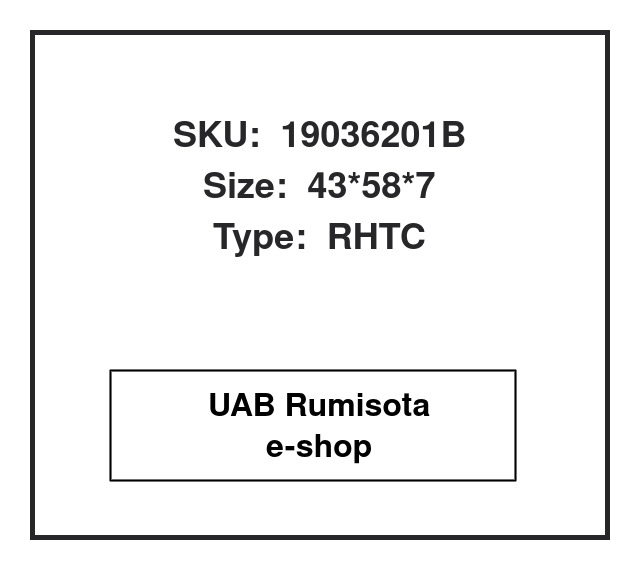 19036201B,91212RNAA01,91212RTA003,91212RZ0G01,82036201, 530185