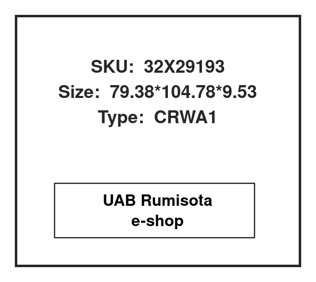 CR31179,CR31179,32X29193,32X29193A,32X29193B, 649266