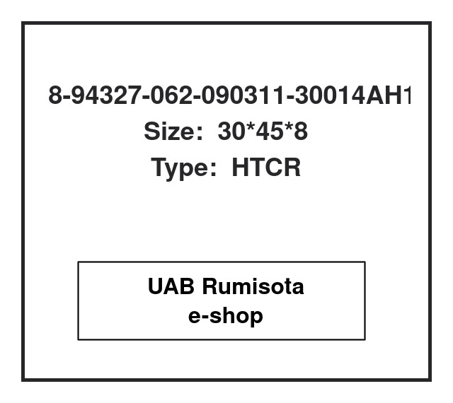 8-94327-062-090311-30014AH1679M,8-94327-062-0/90311-30014 AH1679M,8-94327-062-0/90311-30014 AH1679M, 608562