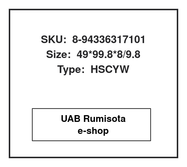 S01L00222,8-94336317101,8-94336317101,IS3514/IS3608 47662, 608491