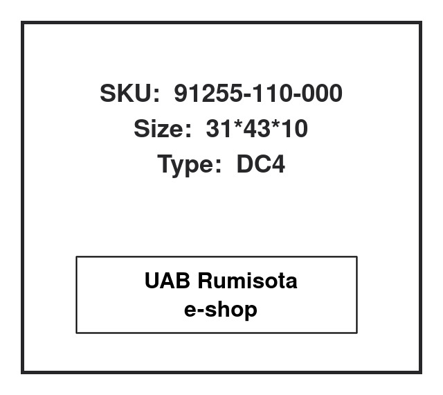 91255-110-000,91255-110-000,91255-110-000,BR2139F, 609279