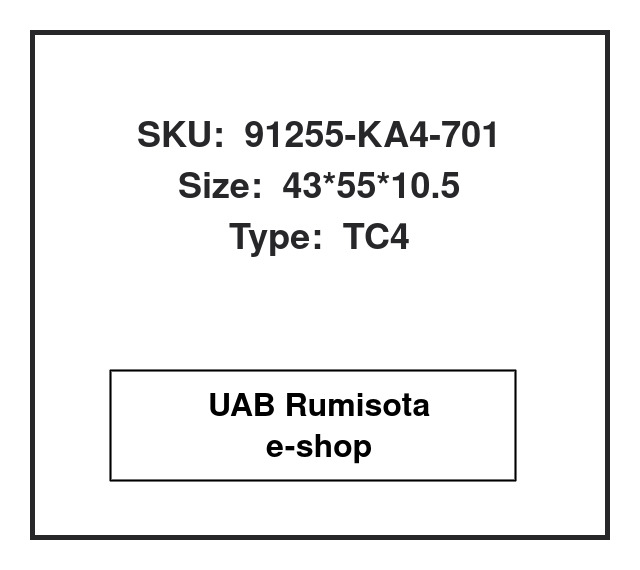 91255-KA4-701,91255-KA4-701,91255-KA4-701, 609380