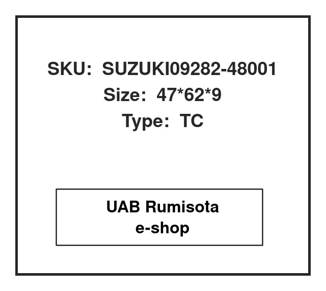 SUZUKI09282-48001,SUZUKI 09282-48001,SUZUKI 09282-48001, 609097