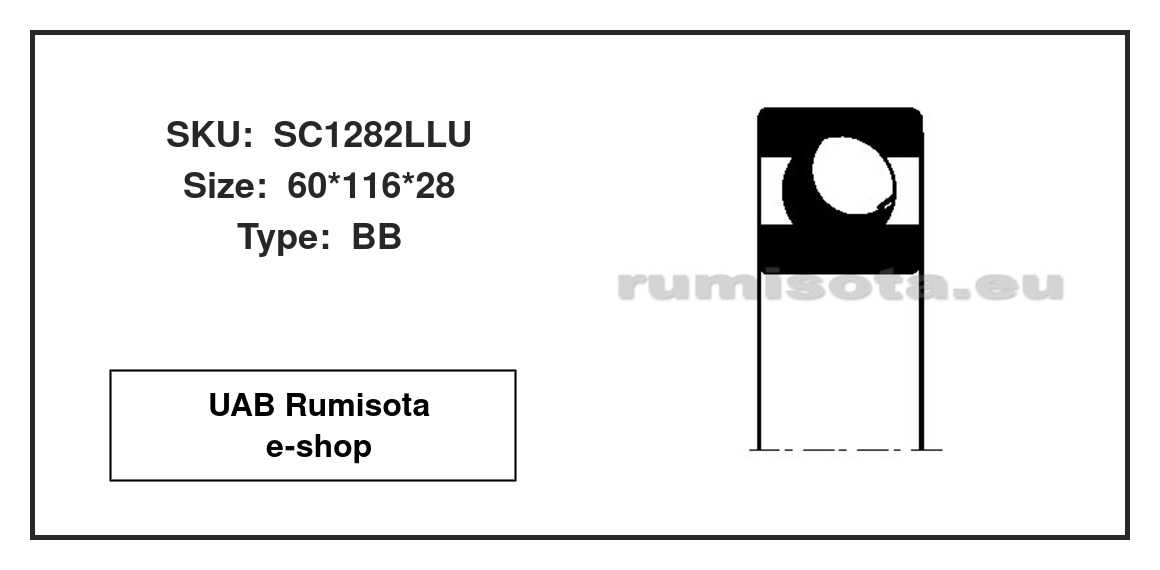 Buy Bearing Ball radial single row 567086 60*116*28  (SC1282LLU/SC1282LLU,1442595, 1649346, F19047, 81.93410.0109, 322039X400,  60TM01U40A, BB1-3168, 0735330685, 0750116374) 0.00 €